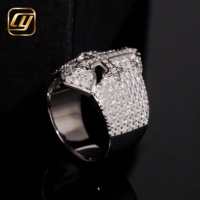 Bague en argent 925 plaqué rhodium avec diamant de laboratoire certifié IGI, entièrement pavée de micro-diamants, service personnalisé