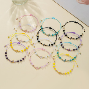 Fashion Beaded <b>Bracelet</b> Set Colorful <b>Crystal</b> Alloy Butterfly Unisex Jewelry Gift Yiwu Origin - Product Image 3