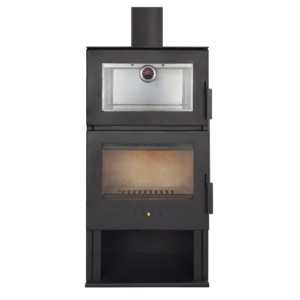 Stufa a Legna da Interni Nera Premium Senza Fumo <span class=keywords><strong>con</strong></span> <span class=keywords><strong>Forno</strong></span> per Riscaldamento - Product Image 2