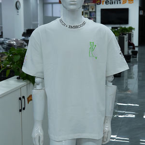 Camiseta de Hombre de Gran Tamaño, Tejida, con Bordado 3D en Chenilla, 100% Algodón, de Alta Calidad, Antiarrugas y Transpirable - Product Image 3