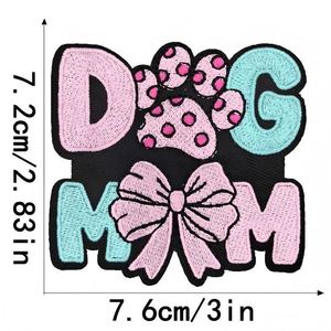 New Iron on Embroidered Dog Mama Dog Mom Paw Patch for Pet Clothes Hat Decoration - Product Image 3