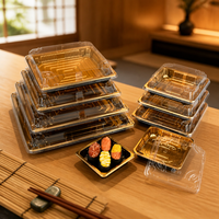 Emballage alimentaire en plastique recyclable pour sushis et sandwichs, conteneur carré jetable