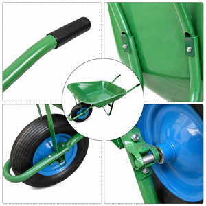 Heavy Duty Construction <b>Wheelbarrow</b> Solid Rubber Wheel Garden Wheel Barrow Carretilla Building Farm Cart - Product Image 3