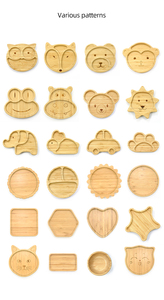 Assiettes et bols en bois de <span class=keywords><strong>bambou</strong></span> pour bébé, formes personnalisées, assiettes en <span class=keywords><strong>bambou</strong></span> respectueuses de l'environnement avec ventouses en Silicone - Product Image 6