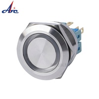 Bouton poussoir rond en métal étanche IP67 de 12 mm, 16 mm, 19 mm, 22 mm, 25 mm, 30 mm, à actionnement momentané ou à enclenchement
