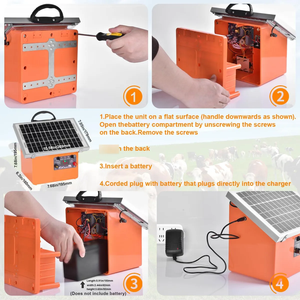 Cargador Solar para Cercas Eléctricas, Alcance de 20 Millas, Controlador de 0.5J, Metal y PP, para Ganado, Aves de Corral, Prevención de Depredadores, Modelo 260B, Impermeable - Product Image 4