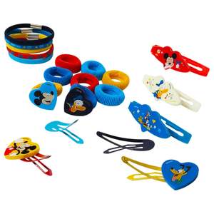 Ensemble d'accessoires Disney Mickey Mouse comprenant 3 barrettes, 4 pinces à pression, 5 élastiques, 8 attaches pour cheveux, accessoires H.E.R originaux sous licence. - Product Image 3