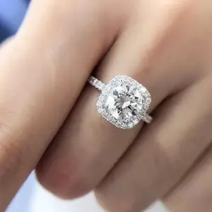 Placcato pt950 platino simulazione moissanite anello di fidanzamento zircone anello da donna