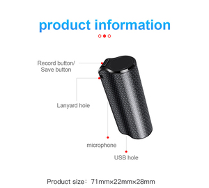 500 giờ ghi âm liên tục thiết bị âm thanh mini Thời lượng pin dài kích hoạt máy ghi âm kỹ thuật số từ tính - Product Image 4