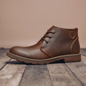 Bottes pour hommes en cuir style cowboy, nouvelle marque, vente chaude, fournisseur d'usine, bottes montantes pour hommes - Product Image 2
