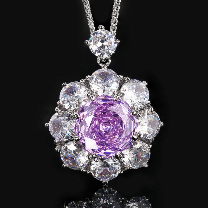 Purple pendant with chain