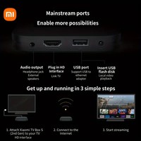 Lecteur Multimédia de Streaming Xiao Mi TV Box S (2e Gén.) 4K Ultra HD avec Dolby Atmos et DTS-HD Google TV