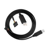 Cable convertidor serial USB TTL UART de 3.3V con chip FT232RL, conector de PVC con extremos pelados para descarga de programas flash en computadoras