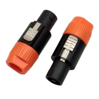 Connecteur Speakon NL4, NL4FC 4 pôles, prise Speakon NL4FC, connecteur Speakon NLFC 4 polos, connecteur Speakon NL4 orange, connecteur Speakon mâle 4 broches