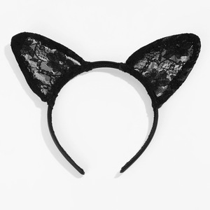Diadema con orejas de gato de encaje, color negro, ajustable, para fiesta, cosplay, juego de rol, chica linda, tipo 214 - Product Image 4