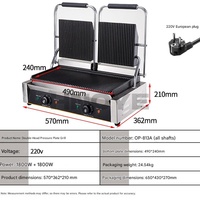 Presse à sandwich électrique industrielle à double tête 220V haute puissance pour la restauration rapide