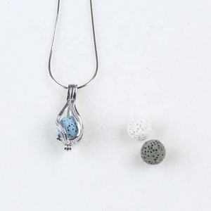 Moda kadınlar 925 ayar gümüş inci kolye kafes - Product Image 6