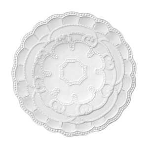 Service de table en céramique élégant à bords festonnés, assiettes en porcelaine <span class=keywords><strong>blanche</strong></span> gaufrée, vaisselle de cuisine, <span class=keywords><strong>assiette</strong></span> à dessert style shabby <span class=keywords><strong>chic</strong></span> - Product Image 6