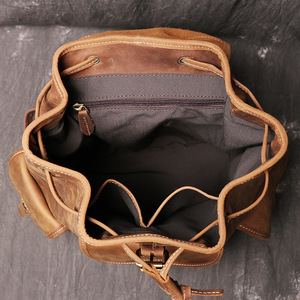 Autumn Products Genuine Leather <b>Backpack</b> 14 Inches Laptop Bag For Men Women Everyday Use Retro <b>Brown</b> Large Capacity - Product Image 3