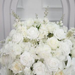 Fábrica personalizada al por mayor Popular 60cm Bola de flor Rosa artificial Bola de flor de seda Decoración de mesa de boda - Product Image 4