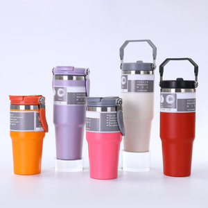 500ml Double Wall Stainless Steel Vacuum Insulated Tumbler Handle Lid Straw American Style 12-24 Hours Thermal Performance - Product Image 1