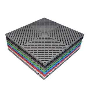 Dalles de sol en PVC à emboîtement 400*400mm pour salle de sport, hôtel et villa, garage, atelier de réparation automobile, sol en vinyle anti-rayures - Product Image 2