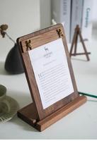 Support de table en bois de noyer, présentoir de menu et de prix en bois massif pour la décoration de bureau et de table