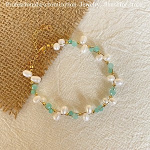 Beaded <b>Bracelet</b> Imitation Pearl Gold Plated Women's Trendy Fashion Jewelry Elegant Light Accessory - Product Image 1