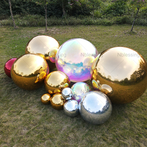 <b>Customized</b> Gold Silver Reflective Color Shiny Decorative Pvc Inflatable Mirror Ball for Event <b>Customized</b> Inflatable Mirror Ball - Product Image 1