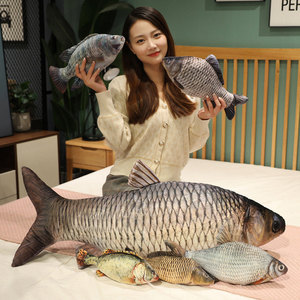 Jouets en peluche de carpe de simulation, poupées apaisantes de carassin, oreillers de poisson nageur réalistes pour le soulagement du stress - Product Image 3
