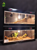 Enclos pour reptiles en PVC de style vitrine Pachongwujie - Réservoir pour reptiles à vue dégagée avec serrure pour le stockage et la maison