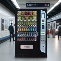 Distributeur automatique de nourriture et de boissons avec grande capacité et écran tactile de 7 pouces, peut vendre des collations et des boissons fraîches