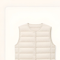 Gilet sans manches en duvet pour femme, col en V, vêtement d'extérieur pour l'hiver