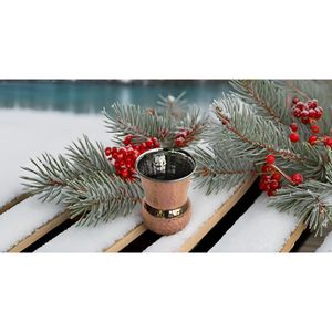 PARIJAT HANDICRAFT Napa Style Bottega Hand Pounded Copper Tumbler Premium <b>Reusable</b> Lead-Free Small Size Drink <b>Cup</b> - Product Image 3