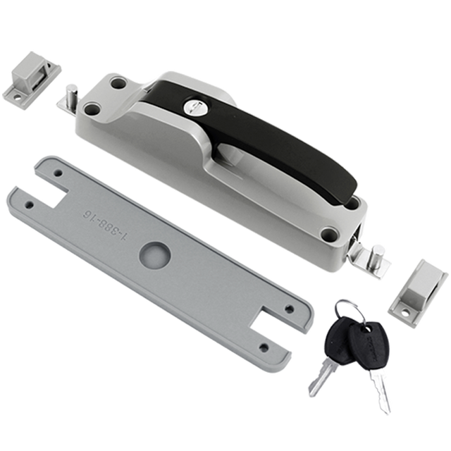 Patented Multi Point Cabinet Lock with Emergency Release Gray Black Power Cabinet Electrical Enclosure Heavy Duty Surface Mount