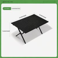 Table de camping pliante moderne en métal carbone avec structure en X, durable, facile à transporter, pour barbecue, repas en plein air, plage et parc