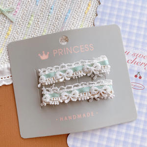 Pince à cheveux en dentelle ligne florale Niche Style pastoral <span class=keywords><strong>Frange</strong></span> latérale Pince à cheveux cassée Casque Fille Larmes Dentelle Ruban Pince à cheveux - Product Image 5