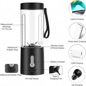Aplicación Inteligente para el Hogar, Mini Licuadora Eléctrica Personal, Licuadora Portátil Recargable por USB - Product Image 4