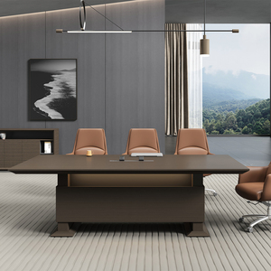 โต๊ะประชุมไม้ทรงสี่เหลี่ยมผืนผ้าแบบเรียบง่าย โต๊ะเจรจาสำหรับหลายคน โต๊ะประชุมในห้องประชุม - Product Image 3