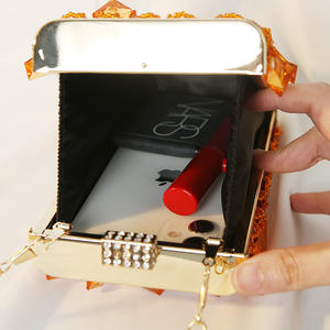 Multicolor nuevo Retro hecho a mano con cuentas cena cadena bandolera pequeño cuadrado banquete vestido embragues para mujeres - Product Image 3