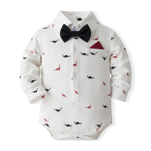 Nuovo Completo <span class=keywords><strong>Elegante</strong></span> per il Primo Compleanno del Bambino: Tutina a Maniche Lunghe con Bretelle e Cappello - Product Image 3