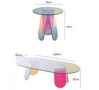 Table basse en acrylique irisé 2025 nouvelle arrivée