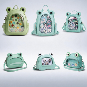 Sac à dos mini Ita personnalisé Kawaii Grenouille en PU mat avec fenêtre transparente en PVC pour l'affichage de badges, idéal pour Comic Con - Product Image 5