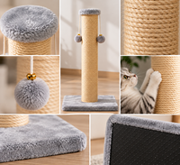 Griffoir pour chat en sisal, grand griffoir pour chat avec jouet à suspendre, base stable, meuble à griffer pour chat d'intérieur pour chatons