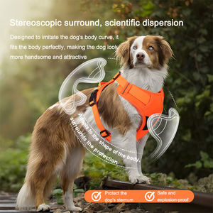 Arnés de pecho transpirable reflectante para mascotas Estilo Chaleco con correa para perro para evitar el escape - Product Image 5