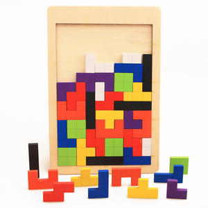 Rompecabezas 3D Colorido de Madera, Juguetes Educativos, Tangram, Juego de Matemáticas, Rompecabezas de Formas para Niños Preescolares, Juguete de Ingenio para Niños - Product Image 1