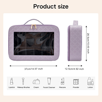 Pochette de maquillage transparente personnalisée, organiseur de cosmétiques, trousse de toilette imperméable, pochette de soin de la peau avec séparateur EVA amovible