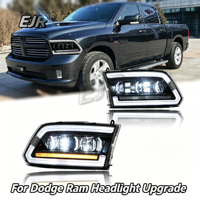 LED Projector Headlights Assembly for Dodge Ram 2008-2018, DRL Day Running Light Sequential Turn Signal Replacement Head Lamp