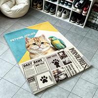 Tapis de sol personnalisé imprimé en gros, motif animal (chat, perroquet), antidérapant, lavable, pour décoration intérieure, idéal pour le dropshipping