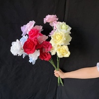 MSFAME Fleurs artificielles populaires en soie à longue tige, roses pour la fête des mères, la Saint-Valentin